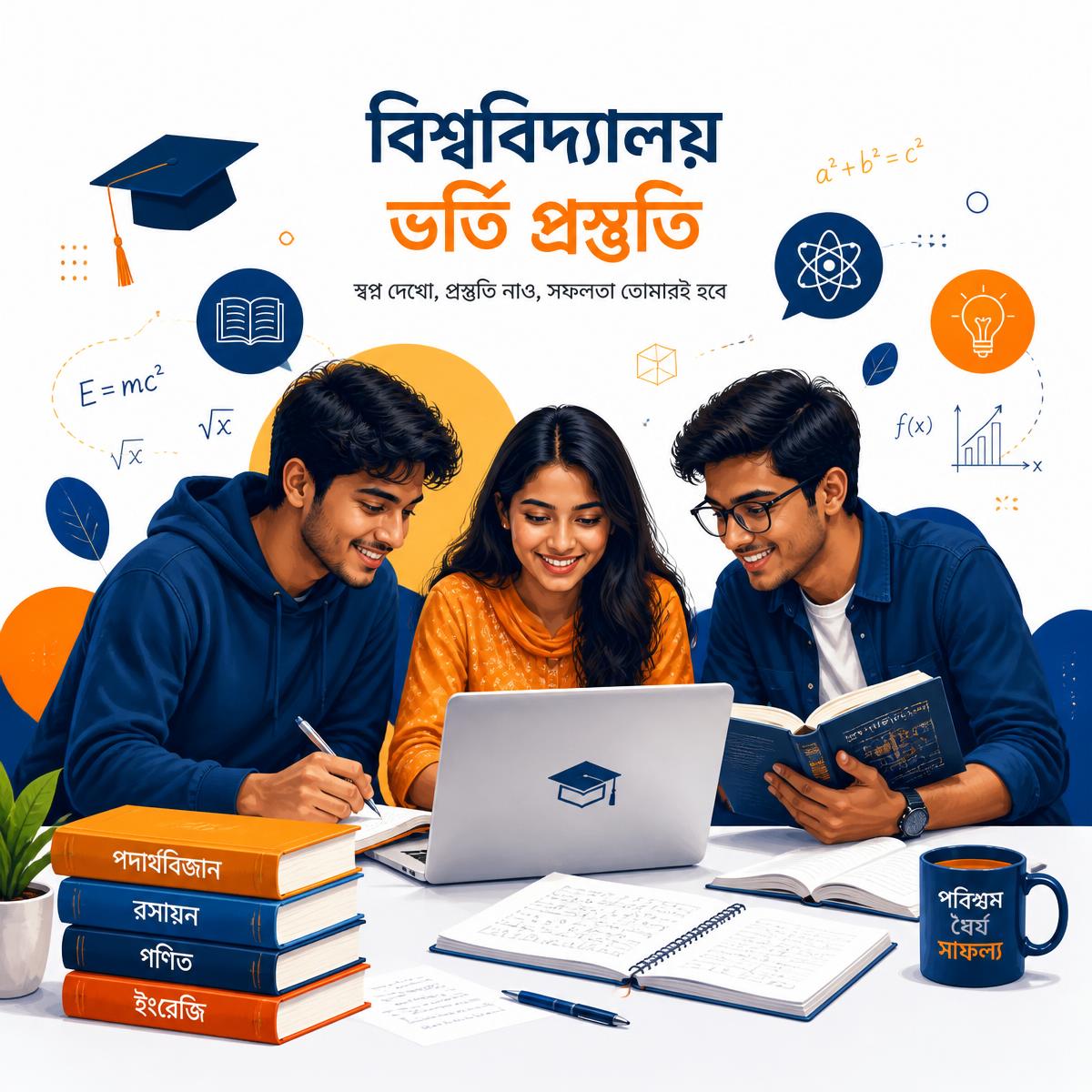 Bangladeshi university admission students studying together